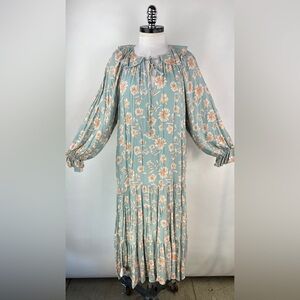 💚 3145. Loose Fit Maxi Long Sleeve Floral Dress
